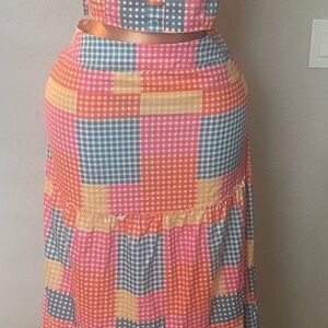 CBR Vibrant Checkered Skirt Set
